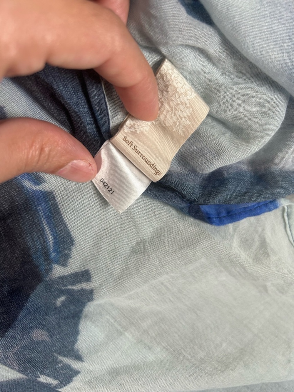 Soft Surroundings Blue and Gray Tie-Dye swim cover - Picture 6 of 8